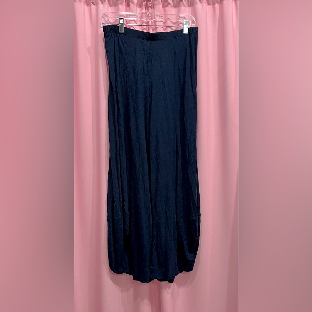 Alembika navy crinkle punto pant